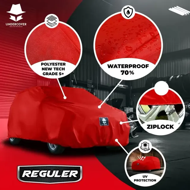 Fitur cover Reguler: Polyester New Tech Grade S+, waterproof 70%, buckle, UV protection